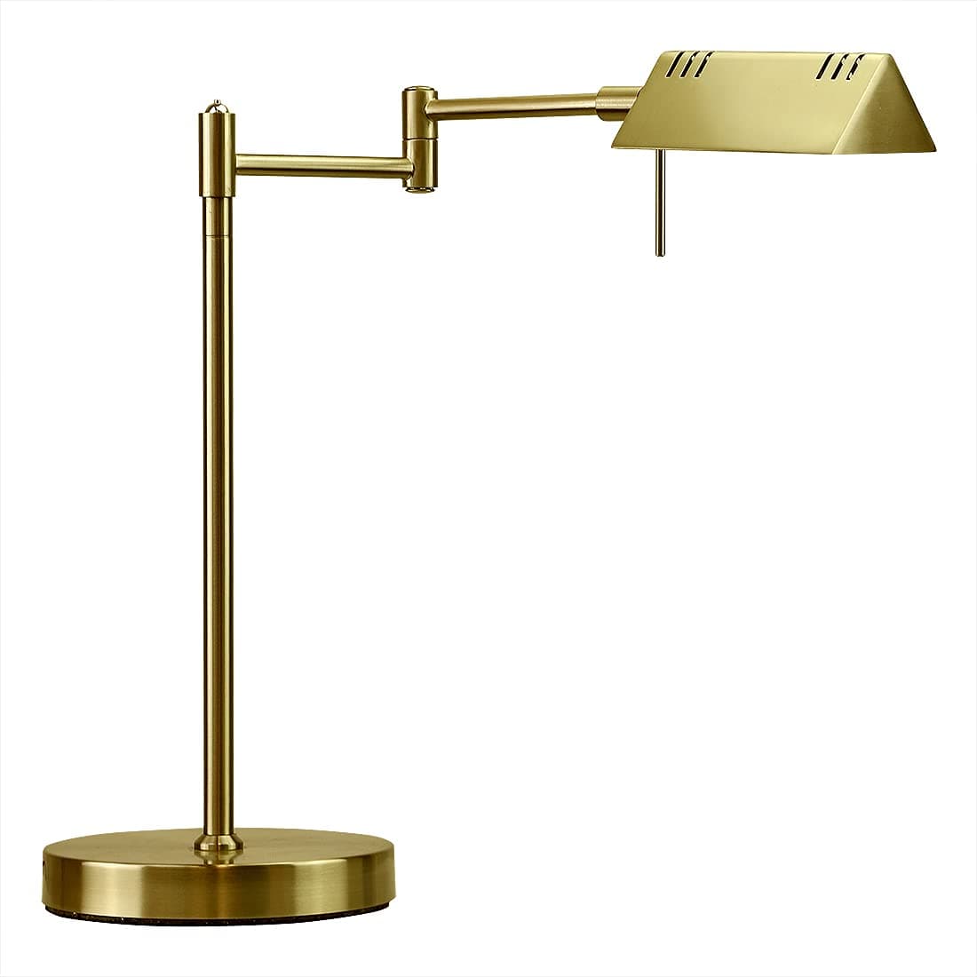 LED Pharmacy Table Lamp, Full Range Dimming, 12W LED, 360 Degree Swing Arms, Desk, Reading, Craft, Work Lamp, ETL Tested, Antique Brass (Gold)