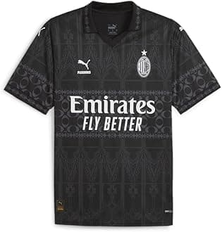 Mens Ac Milan X Pleasures Collared Short Sleeve Jersey Casual - Black, Grey