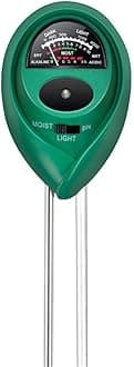 iPower 3-in-1 Soil Test Kit, Soil Moisture/Light/pH Meter for House Plant, Garden, Lawn, Farm, Ideal for Indoor & Outdoor Use