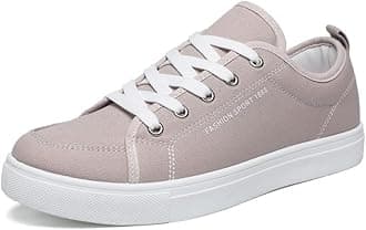 tazimall New Casual Sneakers for Men Lace-Up Canvas Shoes Low Top Walking Shoes