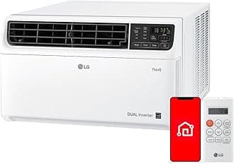 LG 12,000 BTU Dual Inverter Smart Window Air Conditioner, 115V Cools 550 Sq. Ft., Ultra Quiet Operation, Up to 35% More Energy Savings, ENERGY STAR®, works with LG ThinQ, Amazon Alexa and Hey Google