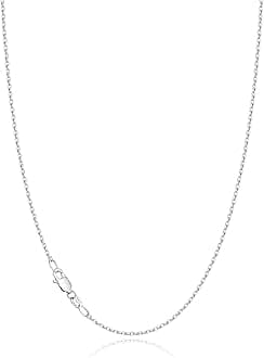 Jewlpire 18k Gold Plated 925 Sterling Silver Chain Necklace for Women, 1.2mm Cable Chain Necklace Thin & Dainty & Sturdy Women's Chain Necklaces 14/16/17/18/20/22/24 Inch, 16 Inch (Women's Choker