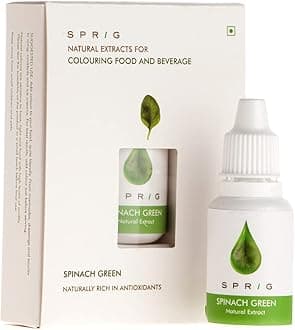 S P R I G Plant-based Natural Extracts Edible Food Colour - No Chemical additives (Vegan, Fresh Green Colour) - 15 ml