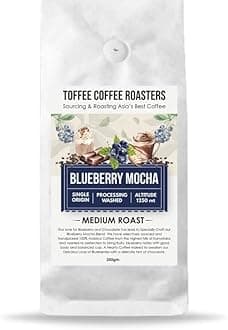 Blueberry Mocha Coffee | Toffee Coffee Roasters | Speciality Blend | 100% Arabica | Medium Roast | Notes: Fruity and Blueberry Notes (Decoction Coffee Maker, 250)