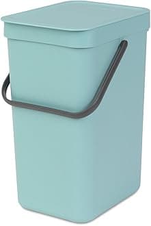 109744 Sort & Go Waste Bin, Plastic, Mint Green, 12 Litre
