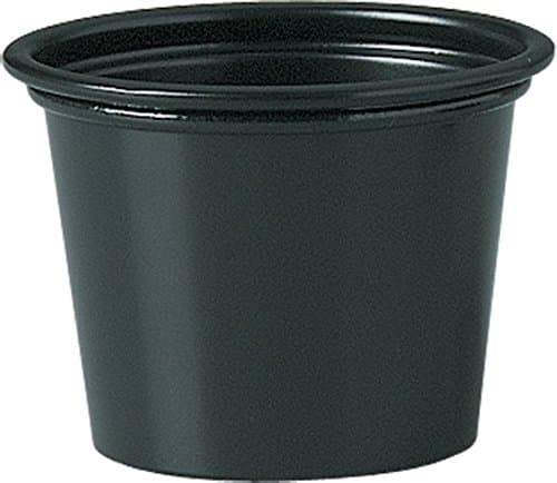 Solo Plastic Cups 1.0 oz Black Portion Container for Food, Beverages, Crafts (Pack of 250)