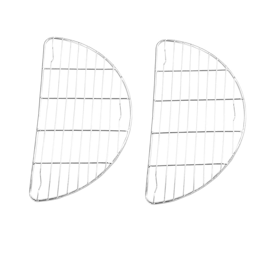 Keewah Small Cooling Rack 2 Pack - 9.1 x 6.5 inches - Chrome Plated 7.9" Half Round Silver