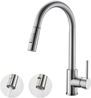 Havin Brushed Kitchen Faucet with Pull Down Sprayer, High Arc Stainless Steel Material, with cUPC Ceramic Cartridge,Without Deck Plate,Fit for 1 Kitchen Sink or Laundry Sink