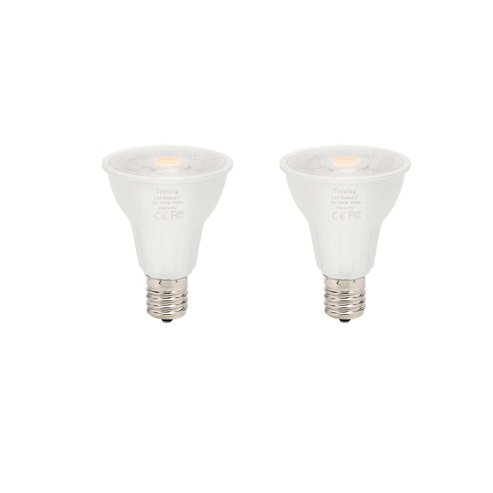 Dimmable R14 LED Spotlight Bulb 5W Type R Bulb 450 Lumen Mini Reflector Light Bulb E17 Intermediate Base Light Bulb Used for Reading Lamp Cabinet Closet Lamp Desk Lamp(2 Pack Daylight White)