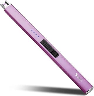 SUPRUS Electric Lighter Arc Windproof Flameless USB Rechargeable Lighter with Safety Lock for Candle BBQ Camping (Purple)