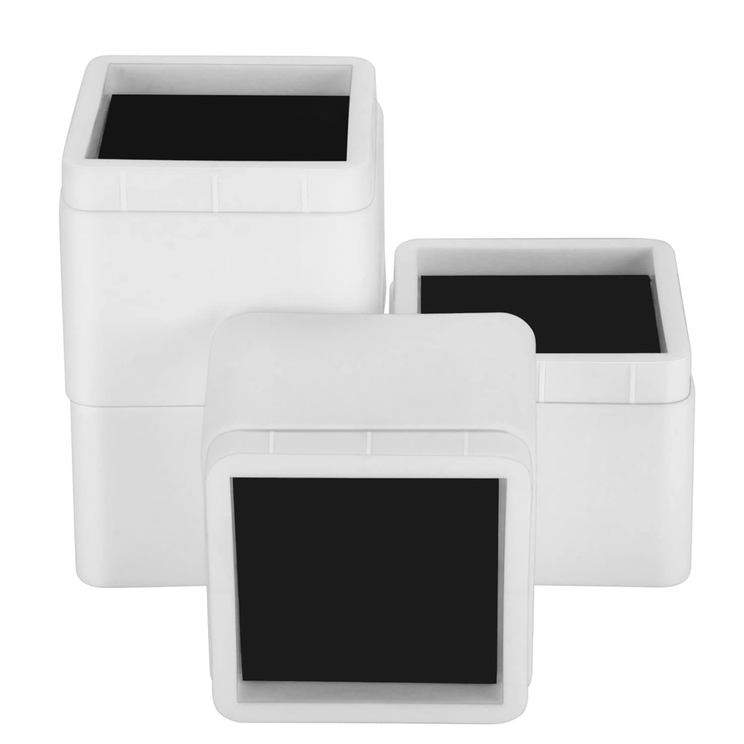 Bed Risers 3 or 6 Inch Heavy Duty Stackable Furniture Risers for Sofas Table Couch Chair Bed Raisers 4 Pack White