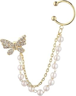 VercretGold Cuff Earrings for Women Cartilage Ear Cuff CZ Adjustable Ear Clip Wrap Around Earring No Piercing