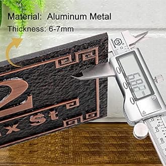 Personalized House Address Plaque 12" Cast Numbers for Outside Custom Street Name Address Sign Plate Vintage for Mailbox Door Room Classic Wall Outdoor Antique Copper