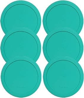 Lids for Pyrex and Anchor Round Glass Containers (2-Cups, Green-6PK)