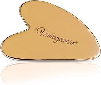 Vintageware® Kansa Gua Sha Face Massage Tool for Fine Lines, Glowing Skin, Reducing Stress & Eye Puffiness Heart Shape - (Heart Sahape) 144 g