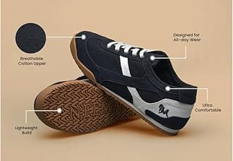 Neeman's Urban Casual Sneakers for Men | Comfortable and Lightweight Casual Lace Up Shoes for Boys | All Day Wear | Stylish and Trendy | Walking Sneakers | Cotton Shoes