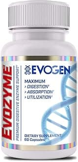 Evozyme | Premium Digestive Enzyme Support, Protease, Lactase, High Potency, Recovery, Maximum Food Breakdown for Athletes, Bodybuilders, Men, & Women| 60 Servings