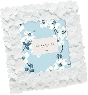White Flower Resin Picture Frame (4x4, White)