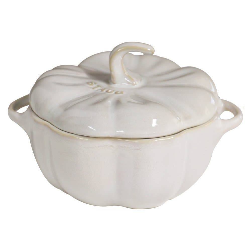 STAUB Ceramic Pumpkin Dish, .75 Qt, 24-oz, Rustic Ivory, Oven Safe