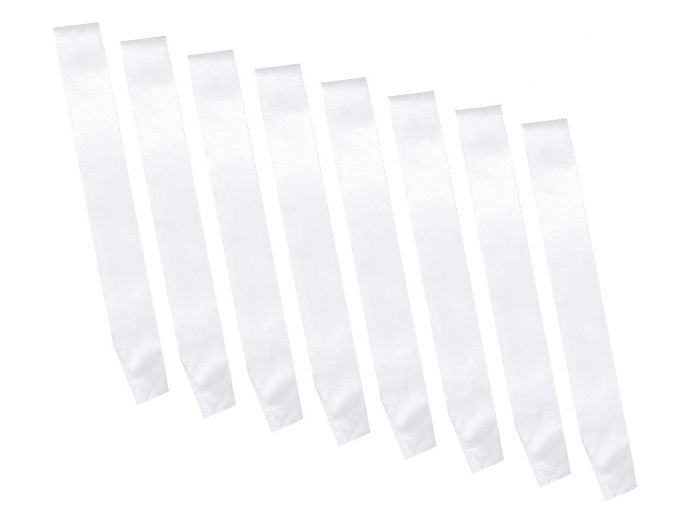 Yolito 8 Pack Blank Satin Sash DIY Plain Sash for Bachelor Wedding Birthday Party,White