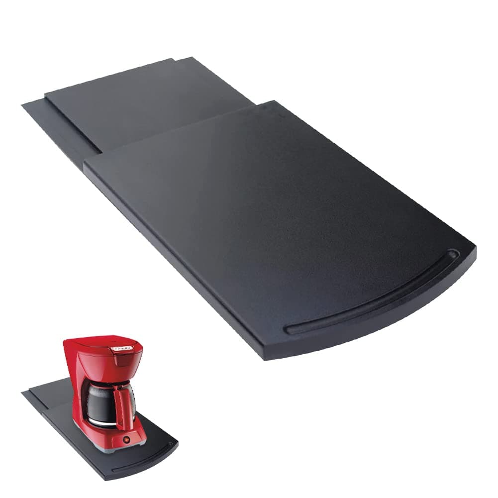 COMFECTO Multiuse Handy Caddy Sliding Tray, ABS Base Smooth Rolling Wheels Stand, 12 inches in Black