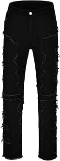 GenericMen's Light Wash Slim Straight Stretch Denim Jeans 70s Disco Relaxed Fit Work Bottom Jeans for Men