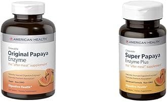 American Health Papaya Digestive Enzyme Chewables 600 Count & Enzyme Plus 90 Count