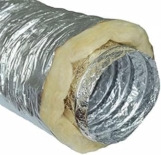 Aluminium Insulated Flexible Hose 10m Flexipipe Air Ducting Tube Acoustic Pipe (203mm)