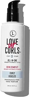 Love Ur Curls Fragrance Free All in One Curl Cream Styler for Curly Textured Hair, Repair, Define, Hydrate & Style with Shea Butter, 250mL