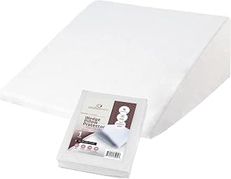 CirclesHome Wedge Pillow Cover 100% Cotton, Zippered Wedge Pillow Case Protector, Soft, Hypoallergenic & Breathable - White, (24Wx25Lx12)