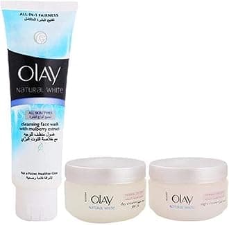 Olay Natural White Day Cream and Night Cream with 1 Face Wash