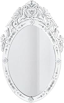KOHROS Wall Mounted Squared Mirror, Venetian Mirror Decor for The Living Room, Bathroom, Bedroom (W 24" X H 42" Oval)