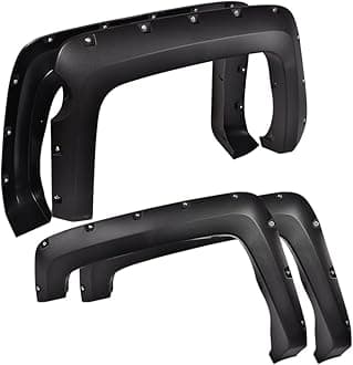 4pcs Fender Flares Compatible with Chevy Silverado 2500HD/3500HD 2014-2018, 5.8 ft (69.3") Short Bed Crew Cab Models Pocket Rivet Textured Style Paintable Wheel Flares Set