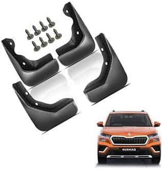 Autokaar OE Type/Box Type Car Mud Flap for Skoda Kushaq, Black