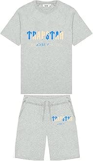 Trapstar Letters Printed Casual Sportswear Suit, Men and Women T-Shirt + Shorts + Hat 3 Piece, Loose Jogging Short Sleeve Tracksuits (Color : B2, Size : Medium)