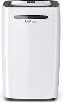 Pro Breeze 20L/Day Dehumidifier - Compressor Dehumidifier, Continuous Drainage, 24h Timer & Auto Defrost, Mould Remover & Moisture Absorber for Home & Bathroom, White