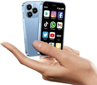 XS16 3.0 inch Mini Smartphone 4G LTE Android 10 Quad Core 2000mAh Type-C Dual SIM Small Mobile Phone (Blue, 2GB RAM 16GB ROM)