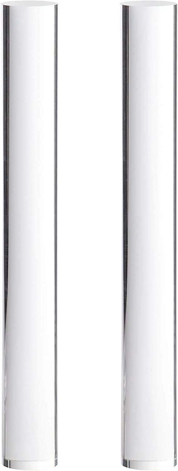 Oytra Clay Roller 2 Pack Acrylic Rolling Rod Pin 8 Inches 2 CM Diameter for Polymer Clay Cake Fondant Bar Roller Roll Stick for Shaping Sculpting Clear Transparent