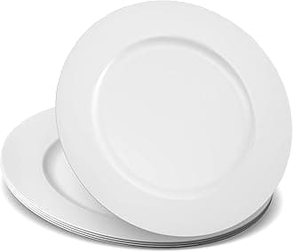 13'' Party Chargers Large Plates & Platters Great for Elegant Party's Weddings Tableware Great for Serving dish White Pack of 12