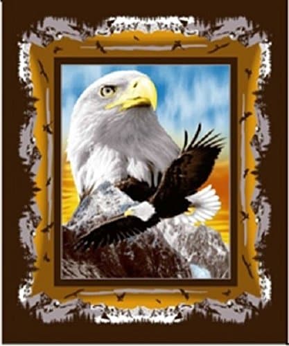 Daisy Ultra Soft Flying Wild Bald Eagle Design Light Flannel Borrego Baby Blanket 50" X 60"