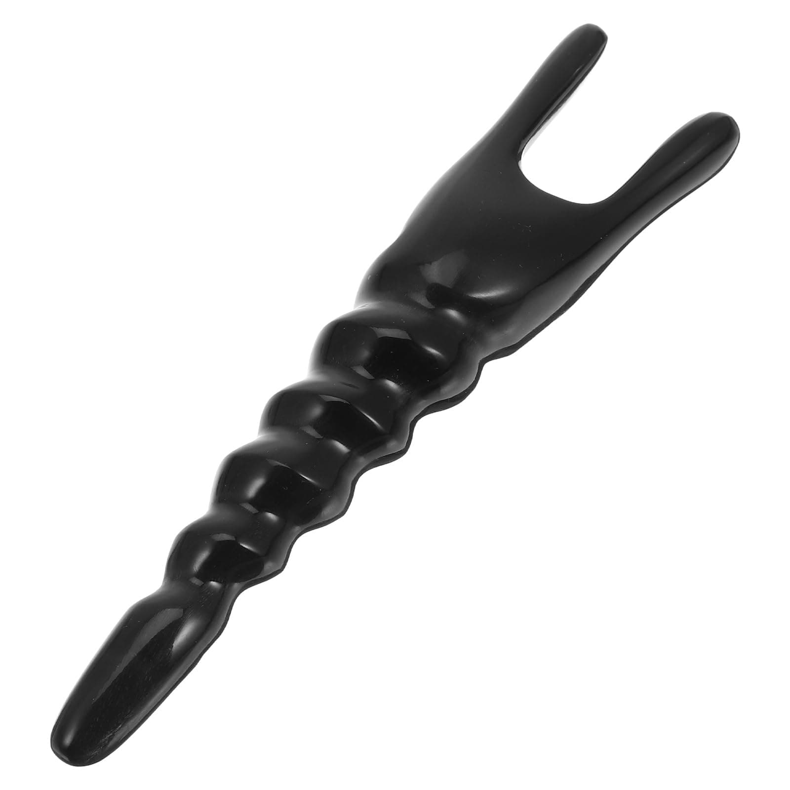 Healifty Trigger Point Gua Sha Tool Portable Y Shaped Horn Acupoint Stimulator Multi Purpose Meridian Scraping Tool Beauty Massage Stick for Women Men Black