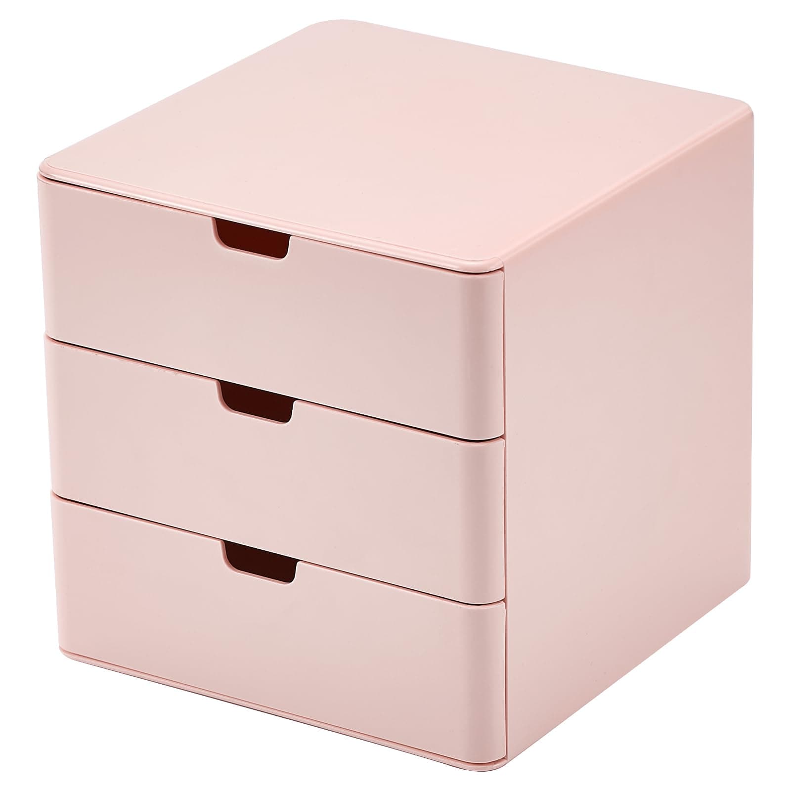 3-Drawer Vanity Organizer, Compact Storage Organization Drawers Small Size Pink