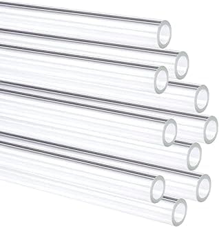 PQAPGT 6 Inch Long 10 Pieces Glass Borosilicate Blowing Tubes 12 mm OD 2mm Thick Wall Tubing Clear Tubes