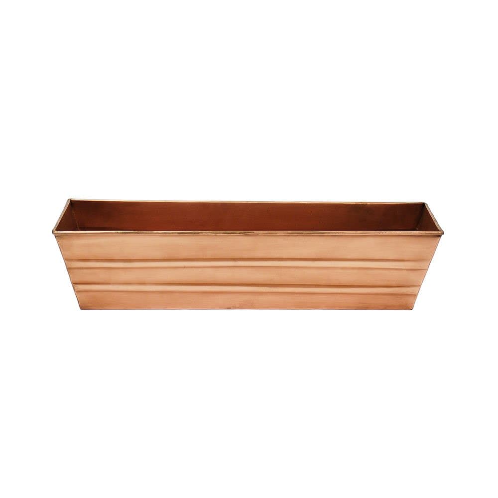 Copper PlatedWindow Flower Box Planter-Small (22" L x 6" W x 5" H)
