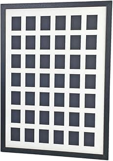 Instax Mini Multi Aperture Wooden Photo Frame. Holds Forty-Two instax sized Photos. A2. Portrait or Landscape. (33) (Black, Green Mount)