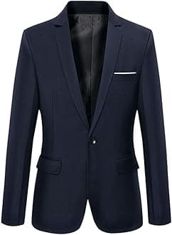 Beninos Mens Slim Fit Casual One Button Blazer Jacket