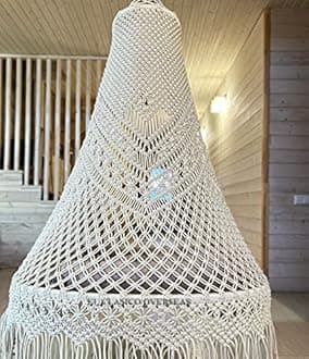 Generic Hanging Macrame Swing Chair (Swing Only) - 100% Cotton Rope & Iron Frame - 72" x 72" - 330 lbs Max Weight - Picture Color