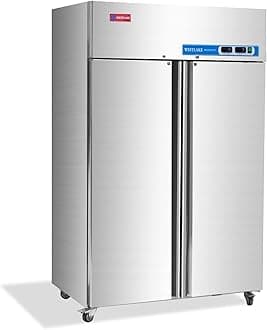 WESTLAKE Commercial Refrigerator and Freezer Combo 48"W 2 door 2 Section Stainless Steel Reach in Solid door Fan Cooling 36 Cu.ft Refrigerator and Freezer Combo for Restuarant, Bar, Shop, etc