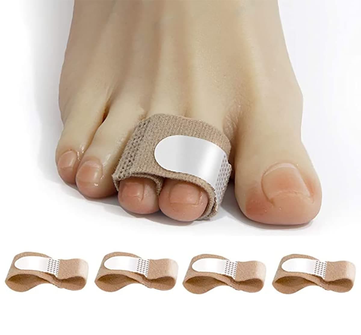 Bunion Correction Device, toe valgus correction cloth, big toe bunion splint, relieve bunion pain, used for overlapping toes, bunions, big toe alignment, and preventing blisters (4 pcs)