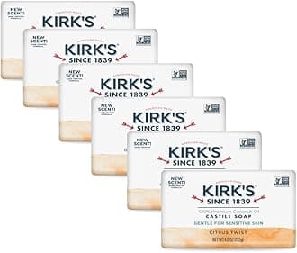 Castile Bar Soap for Men, Women & Children - Made with Premium Coconut Oil, Sensitive Skin Formula- Vegan & Non GMO- Citrus Twist- 4 oz. Bars 6 Pack